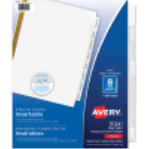 11124 Avery Big Tab – Intercalaires à 8 onglets insérables