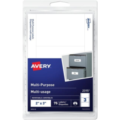 Avery – Étiquettes polyvalentes amovibles, 2 × 3 po, pour imprimantes laser et jet d’encre (réf. 2315)