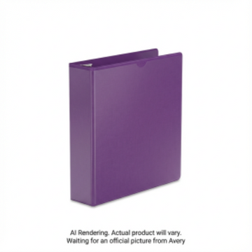 79810 Avery View – Cartable robuste à couverture transparente, dos 3 po, violet, anneaux en D sans espace, capacité 670 feuilles