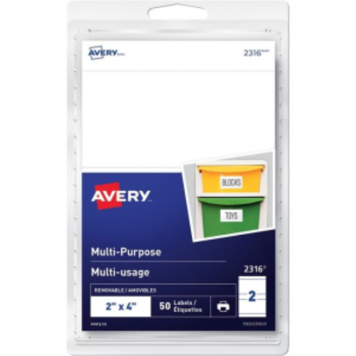 Avery – Étiquettes polyvalentes amovibles, 2 × 4 po, pour imprimantes laser et jet d’encre (réf. 2316)