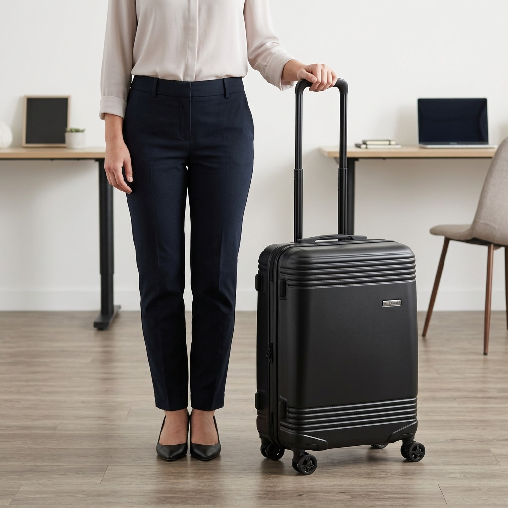 Bugatti Nashville 24-inch black checked luggage with hardshell exterior and spinner wheels.