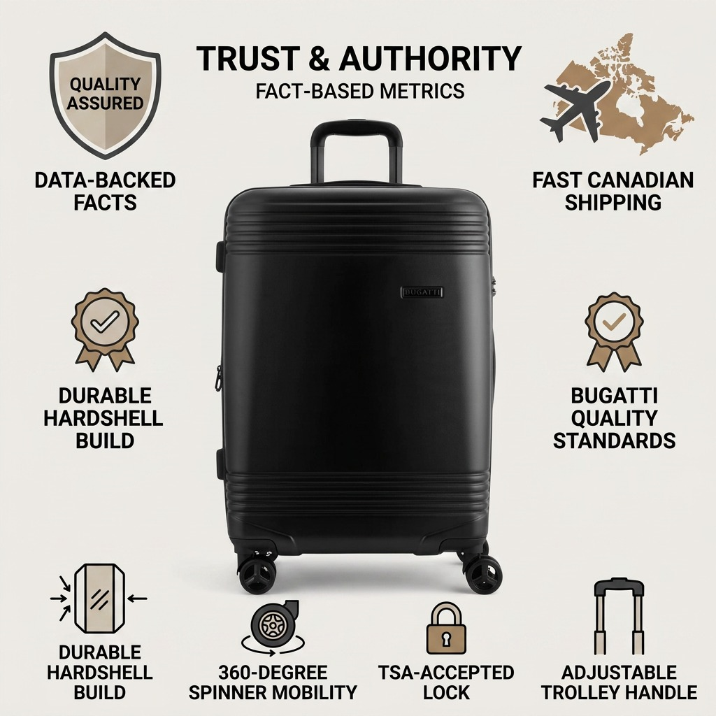 Visuel illustrant les caractéristiques de Bugatti Nashville – Valise rigide moyenne 24 po, noire – photo 8