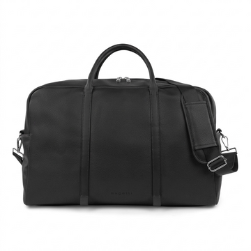 Gros plan sur un détail de Bugatti Opera – Sac de voyage avec bandoulière réglable, noir