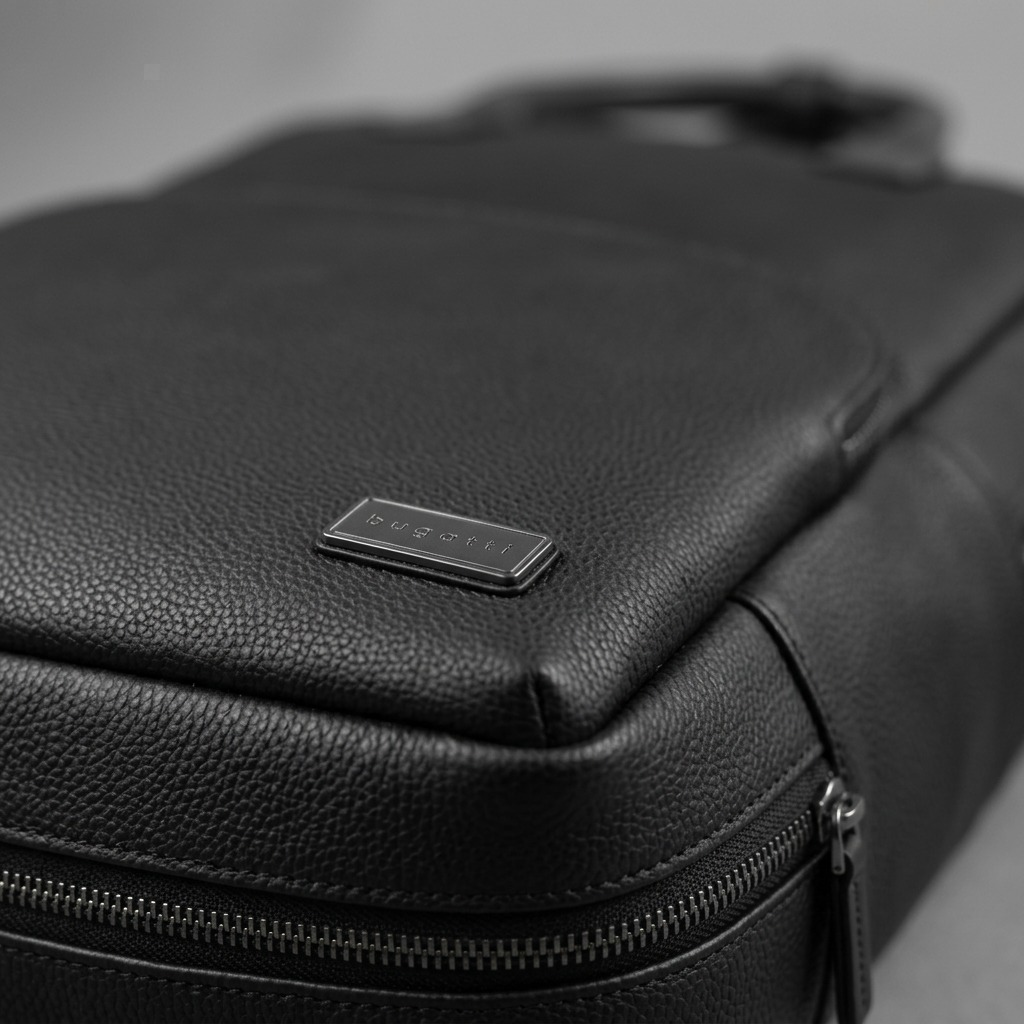 Gros plan sur un détail de Bugatti Contrast Pebble – Sac à dos professionnel, noir – photo 3