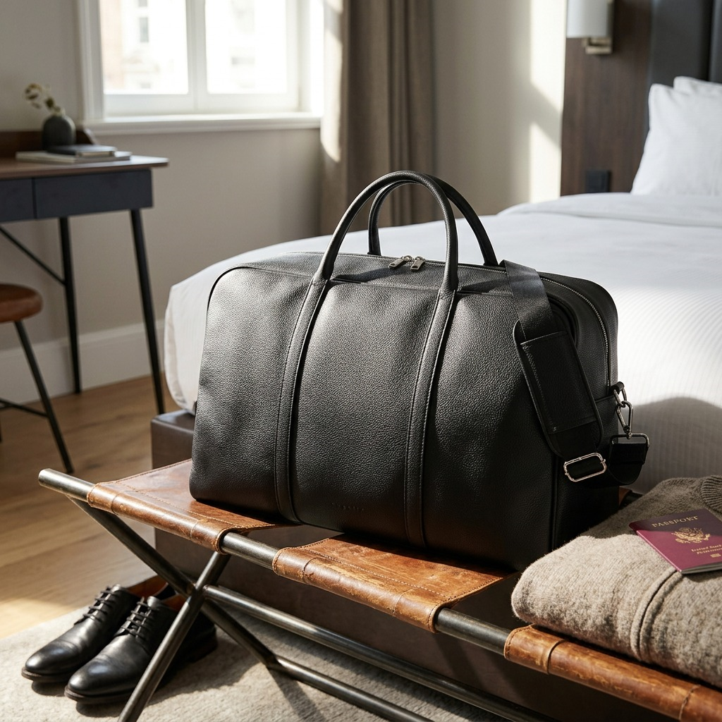 Mise en situation de Bugatti Opera – Sac de voyage avec bandoulière réglable, noir – photo 4