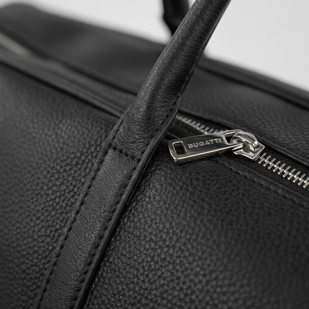 Gros plan sur un détail de Bugatti Opera – Sac de voyage avec bandoulière réglable, noir – photo 3