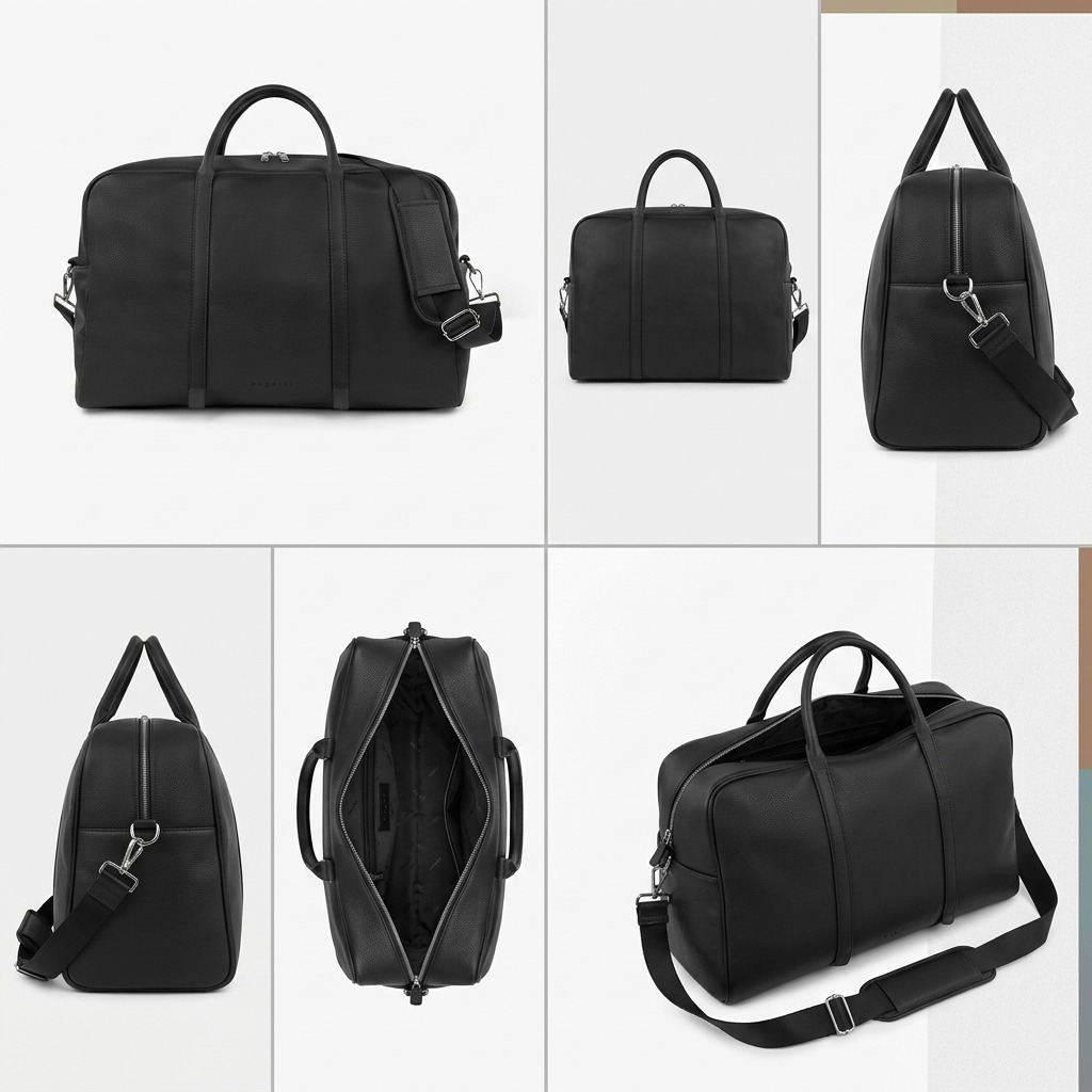 Visuel illustrant les caractéristiques de Bugatti Opera – Sac de voyage avec bandoulière réglable, noir – photo 5