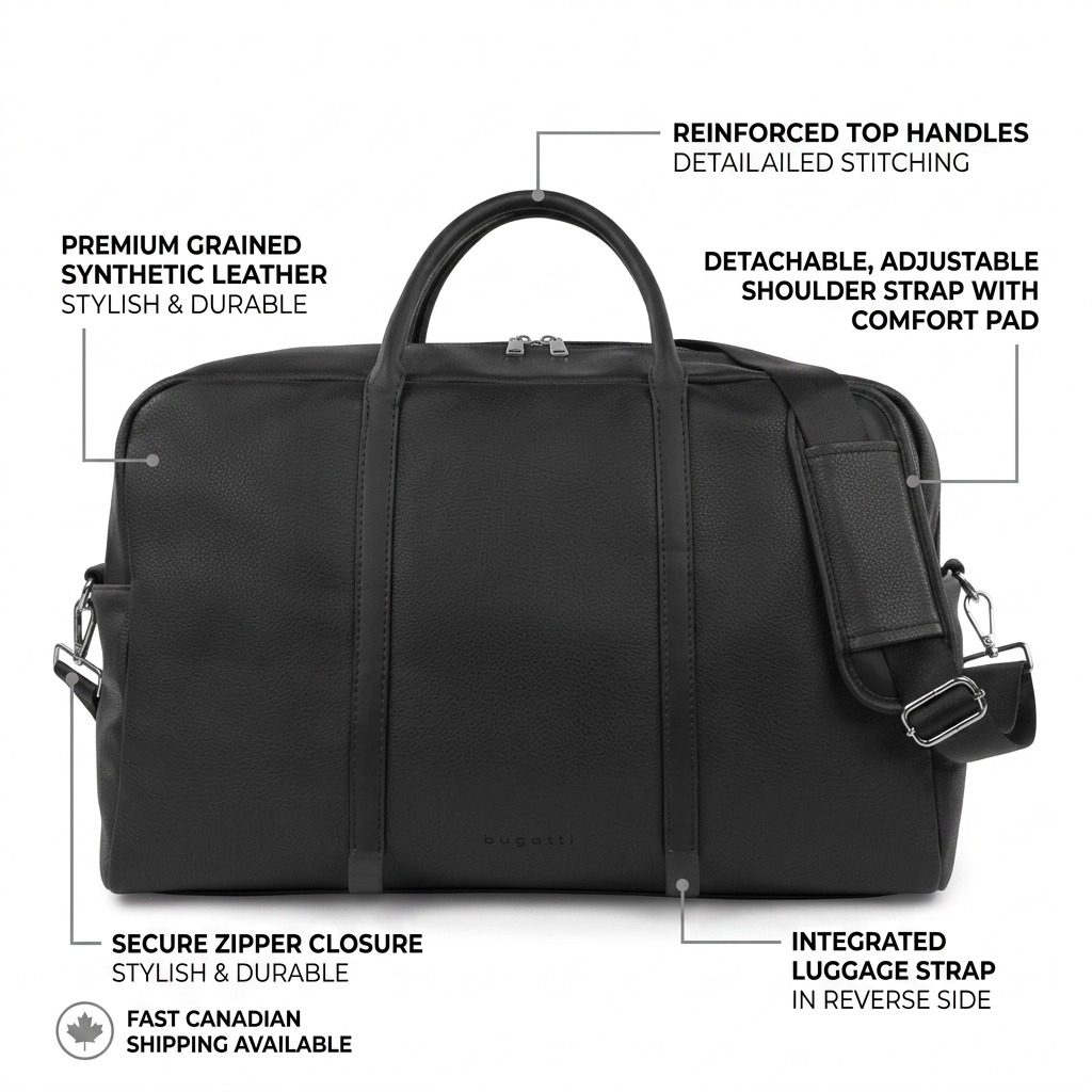 Vue complémentaire de Bugatti Opera – Sac de voyage avec bandoulière réglable, noir – photo 6