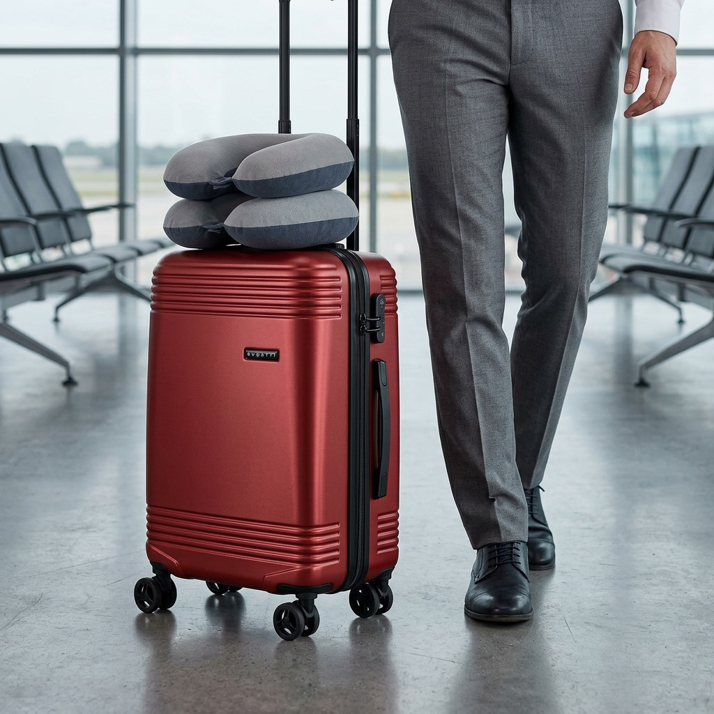 Vue de taille comparative de Bugatti Nashville – Valise cabine rigide à roulettes, rouge – photo 7