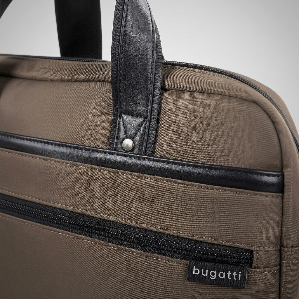 Gros plan sur un détail de Bugatti Moretti – Porte-documents professionnel, kaki – photo 6