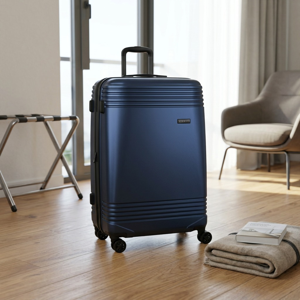 Mise en situation de Bugatti Nashville – Grande valise rigide 28 po, bleu marine – photo 5