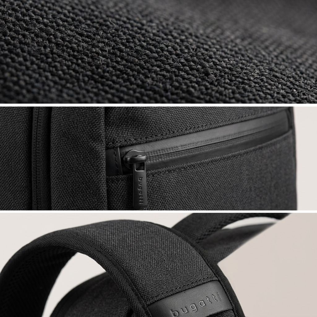 Gros plan sur un détail de Bugatti Traveller – Sac à dos multifonction pour ordinateur portable 15,6 po, anthracite – photo 7