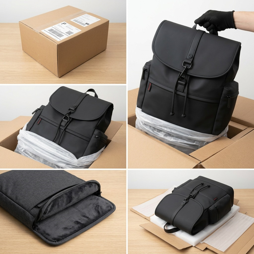 Emballage et présentation de Bugatti Core – Sac à dos en cuir végétalien hydrofuge pour ordinateur portable 15,6 po, noir – photo 8