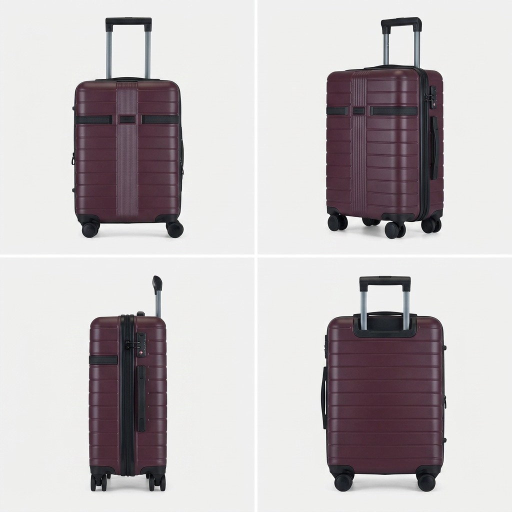 Vue complémentaire de Bugatti Hamburg – Valise cabine rigide à roulettes 360°, rouge laqué – photo 7