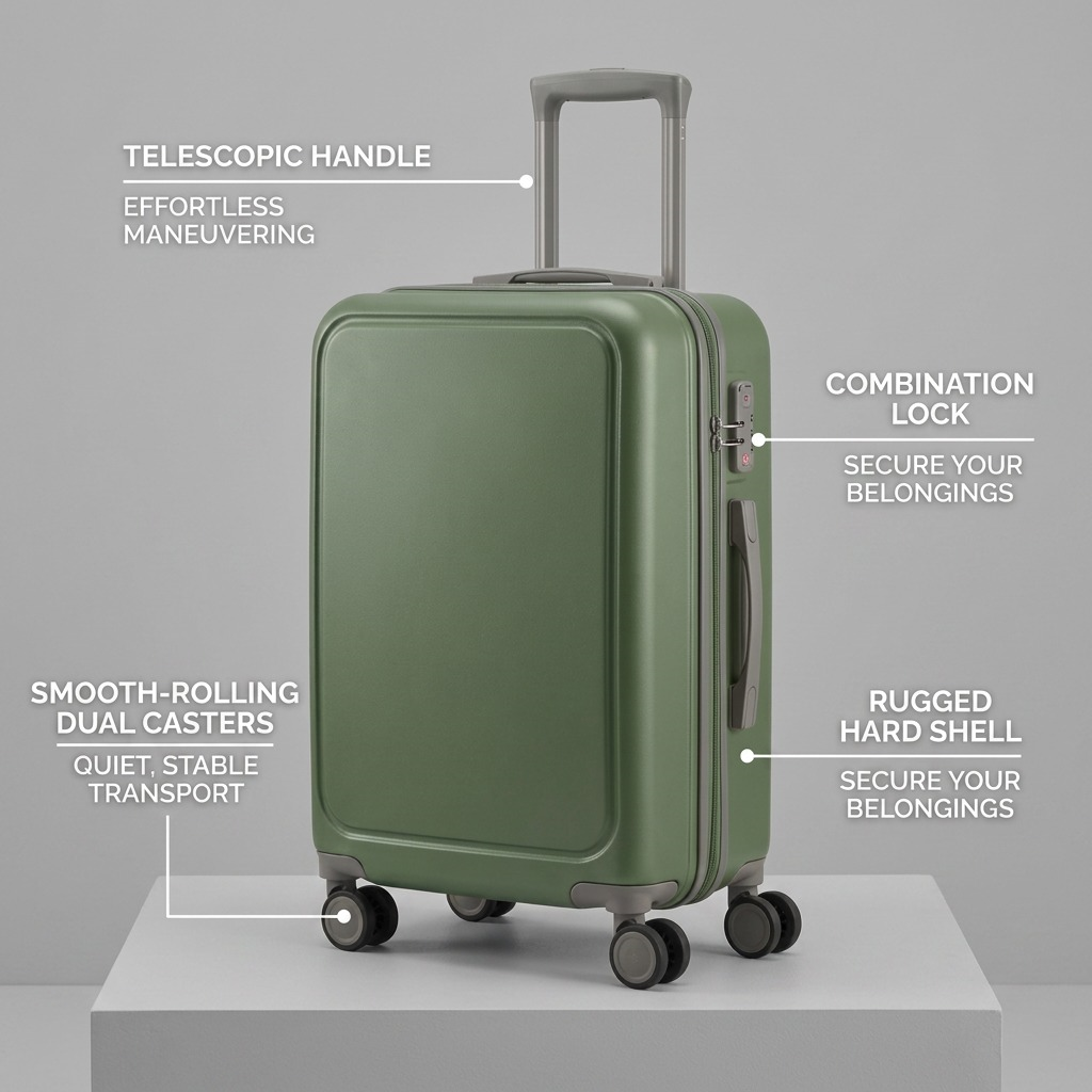 Gros plan sur un détail de Bugatti Birmingham – Valise cabine rigide extensible avec cadenas TSA, verte – photo 7