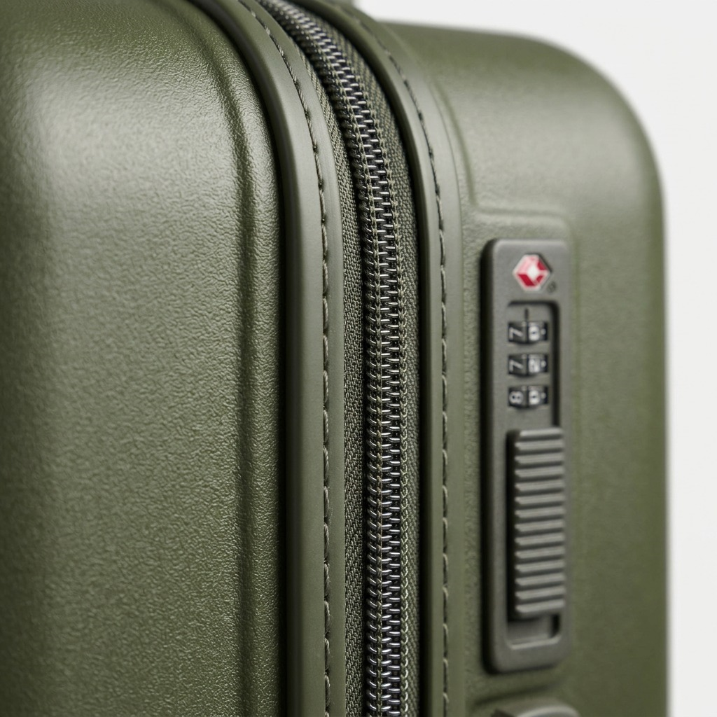Gros plan sur un détail de Bugatti Birmingham – Valise cabine rigide extensible avec cadenas TSA, verte – photo 4