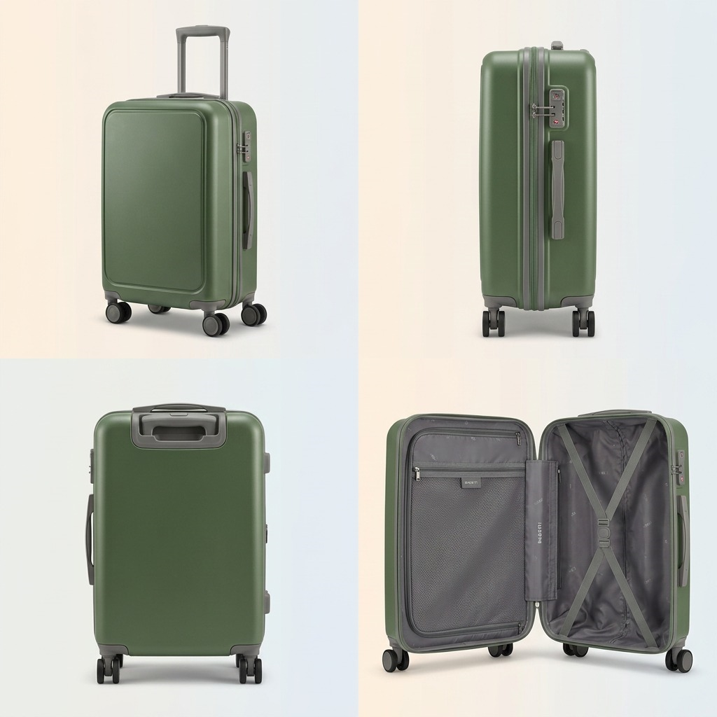 Visuel illustrant les caractéristiques de Bugatti Birmingham – Valise cabine rigide extensible avec cadenas TSA, verte – photo 6