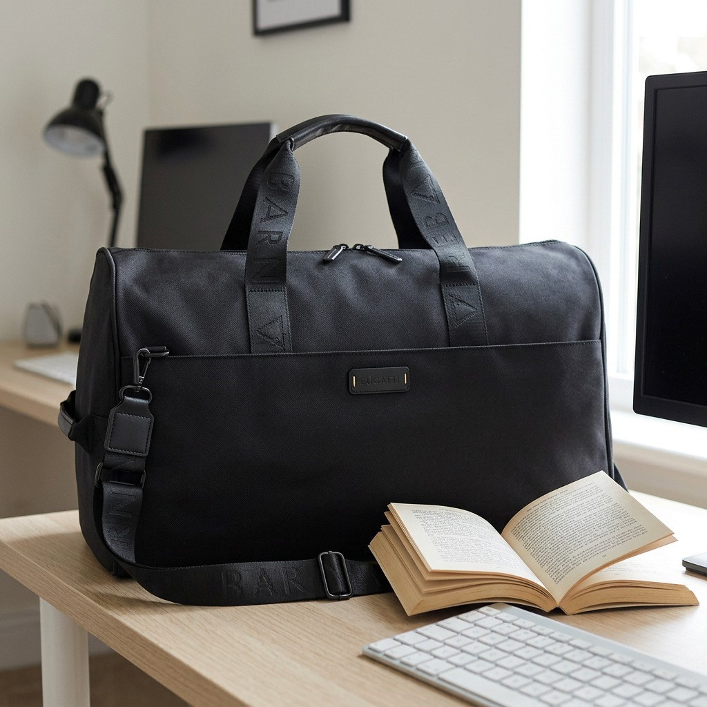 Vue complémentaire de Bugatti Reborn – Sac de voyage convertible 2-en-1 en polyester recyclé, noir – photo 3