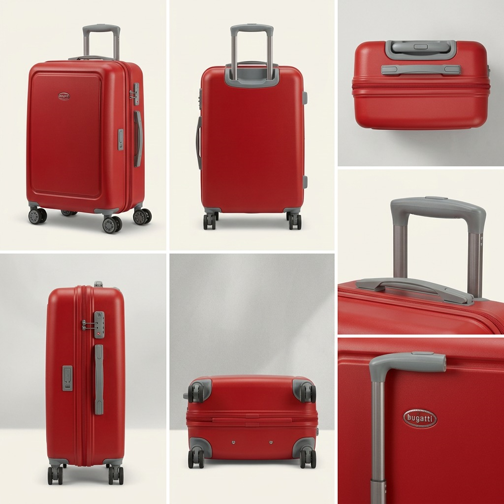Visuel illustrant les caractéristiques de Bugatti Birmingham – Valise cabine rigide extensible avec cadenas TSA, rouge – photo 5