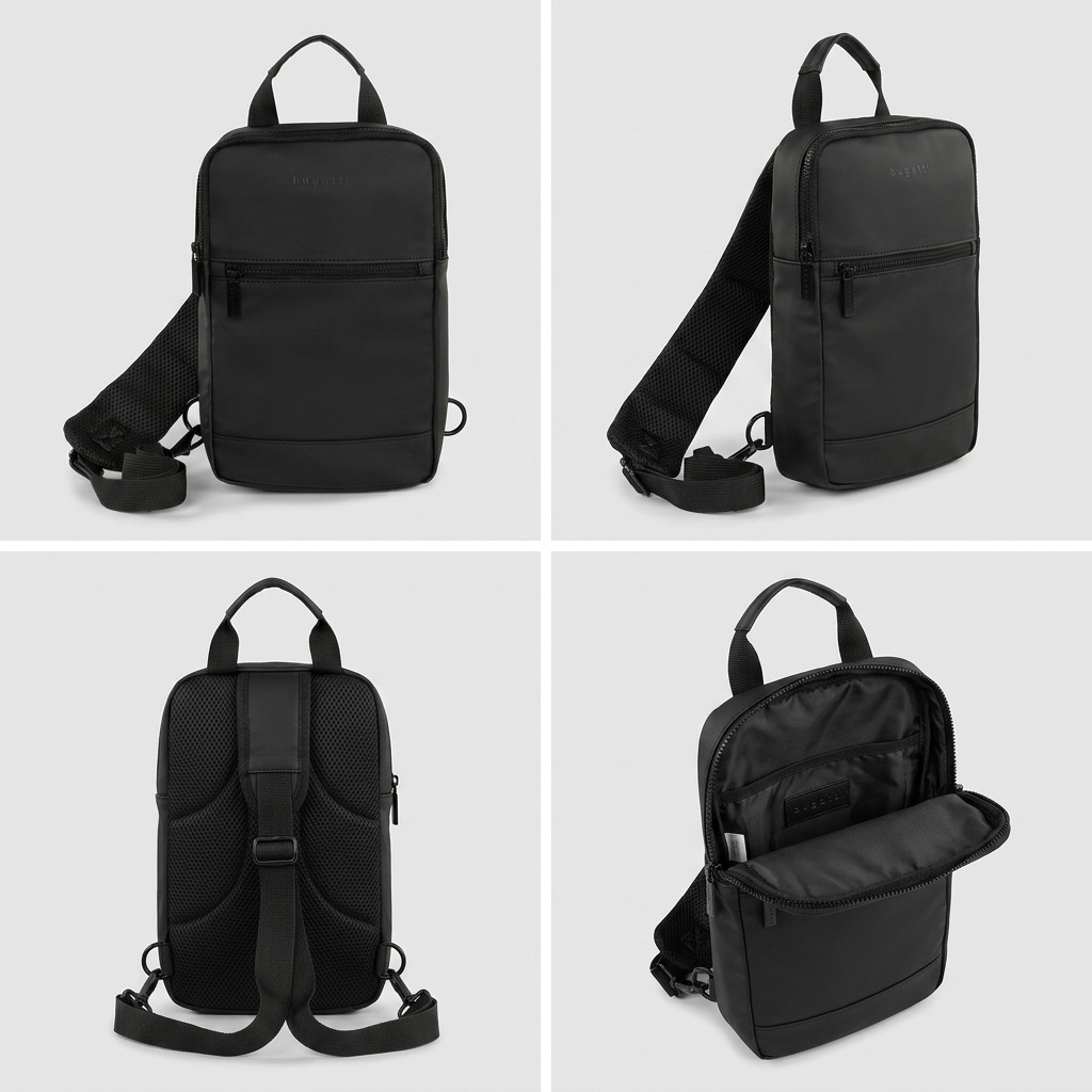 Visuel illustrant les caractéristiques de Bugatti Mile End – Sac en bandoulière avec sangle réglable, noir – photo 5