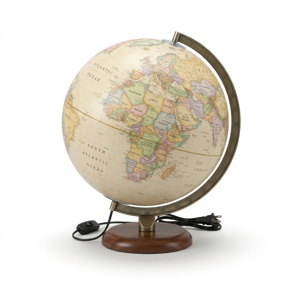 Replogle NG ADAMS – Globe lumineux antique — Présentation de l’éclairage du globe