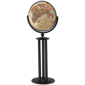 Replogle Forum – Globe sur pied 16 po antique EN — Gros plan de la cartographie et des détails