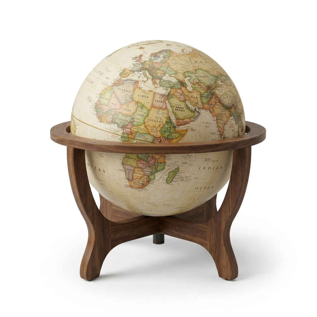 Replogle NG GOODALL – Globe antique — Détail du socle ou du support