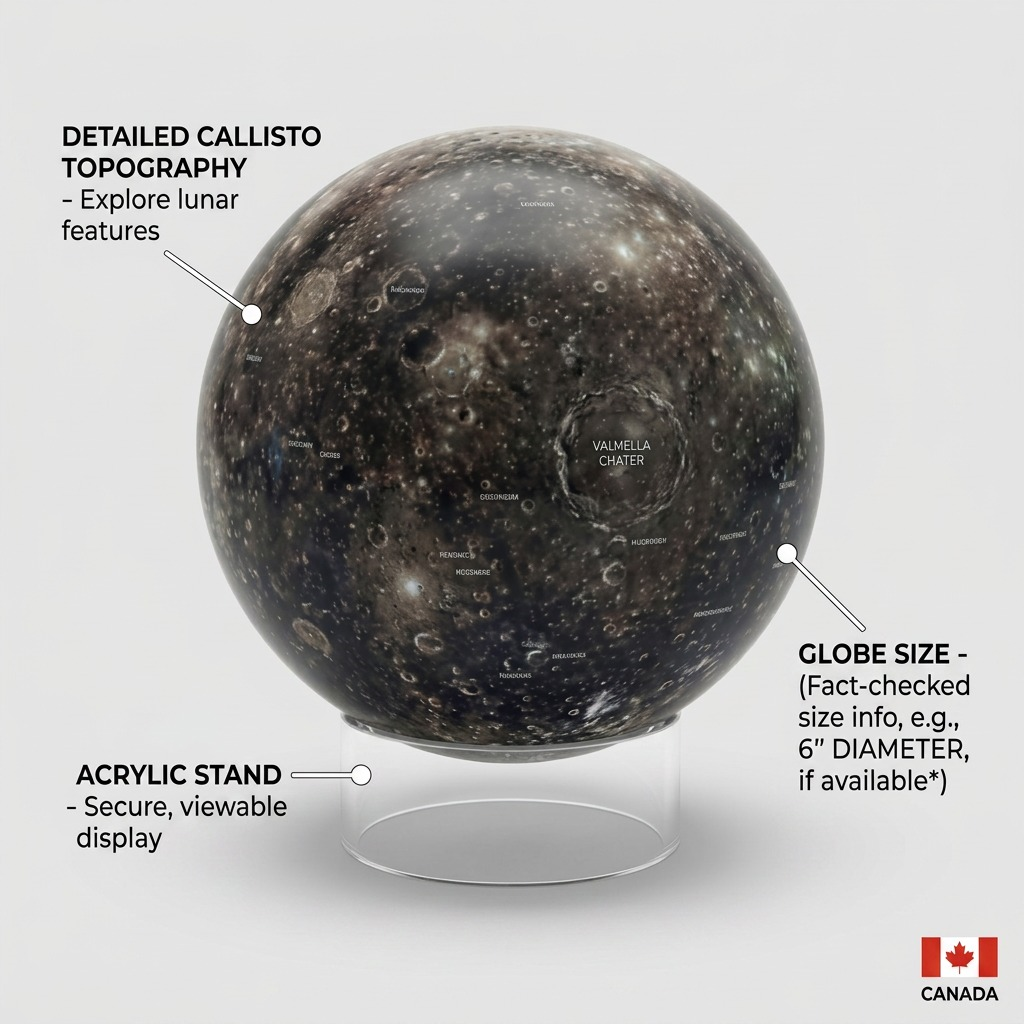 Replogle Astro CALLISTO – Globe multicolore — Infographie présentant les caractéristiques