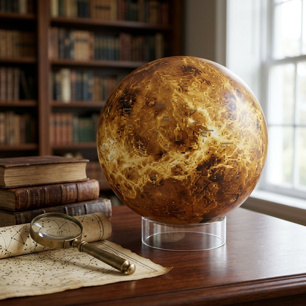 Replogle Astro VENUS – Globe multicolore — Détail du socle ou du support