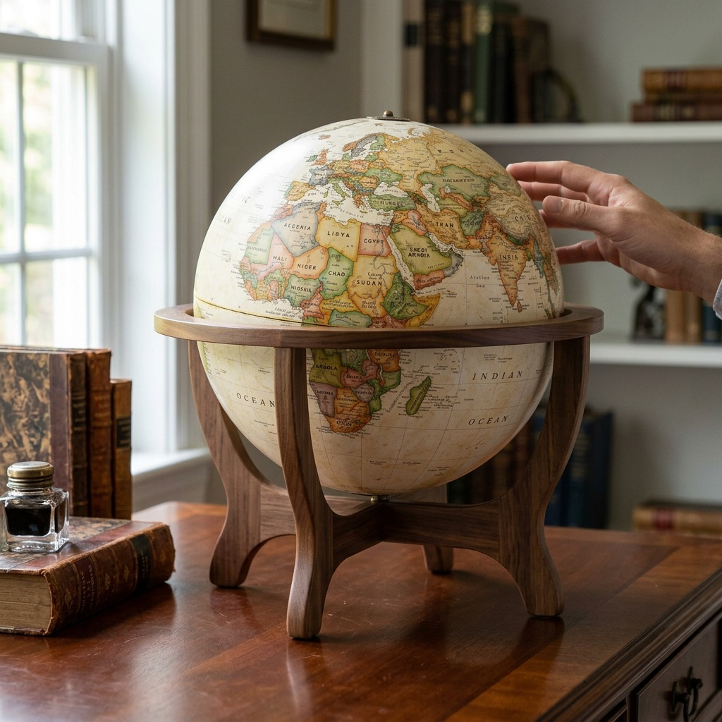 Replogle NG GOODALL – Globe antique — Présentation du produit et de son emballage