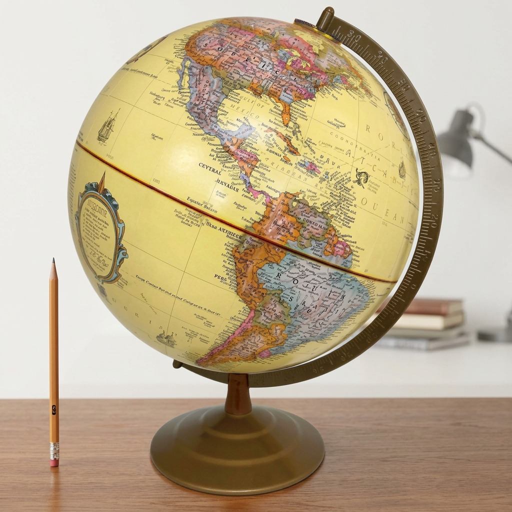 Replogle Globes Globemaster 12" Antique Ocean Desk Globe (MPN 31513) hero shot on pure white backdrop.