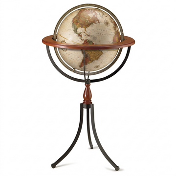 Replogle Santa Fe – Globe sur pied 16 po antique EN — Détail du socle ou du support