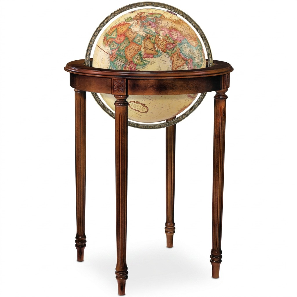 Replogle Regency – Globe sur pied 16 po antique EN — Détail du socle ou du support