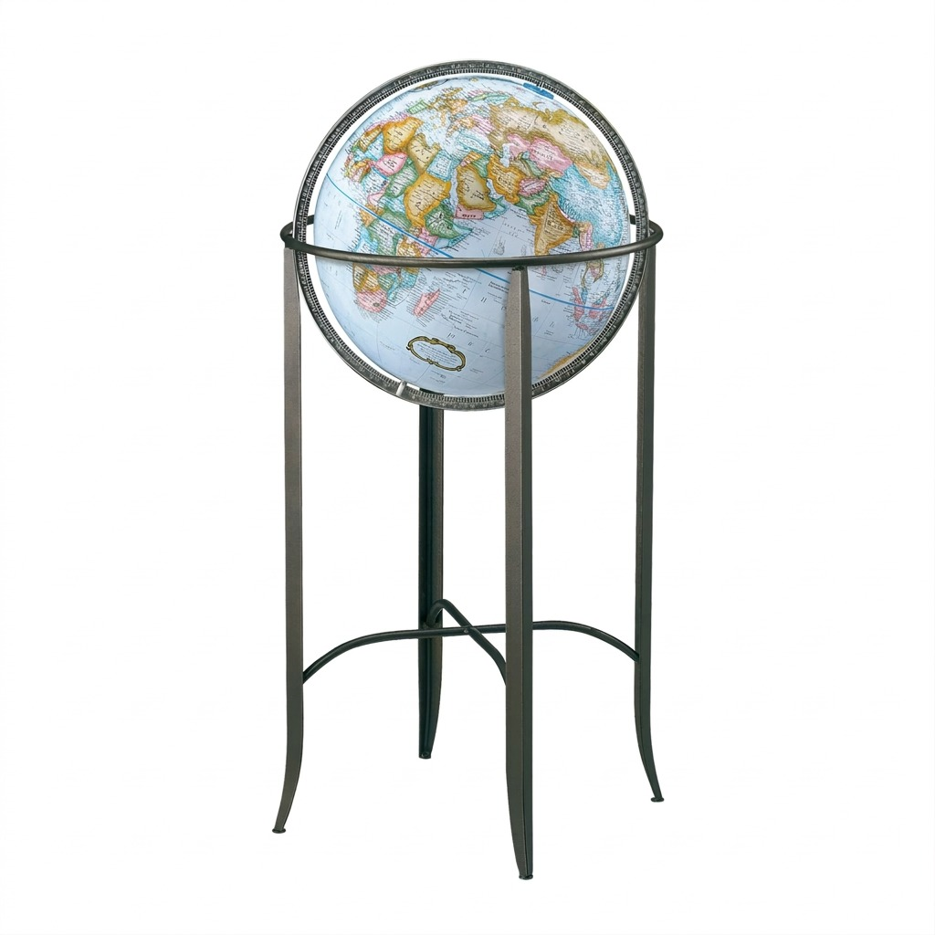 Replogle Trafalgar – Globe sur pied 16 po bleu EN — Détail du socle ou du support