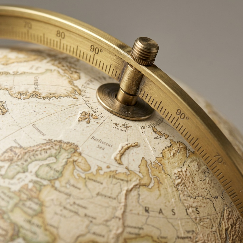 Replogle NG Jameson – Globe sur pied 16 po antique EN — Gros plan de la cartographie et des détails