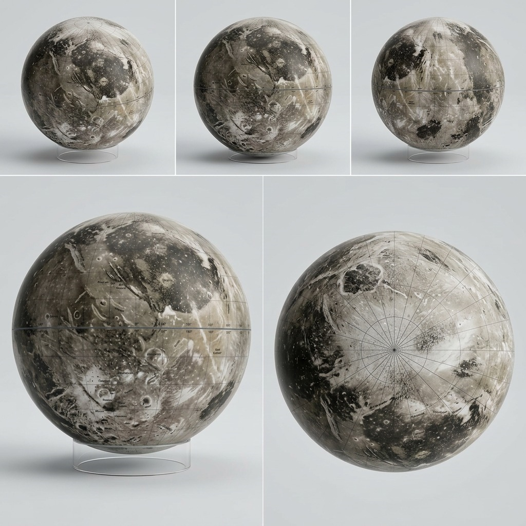 Replogle Astro GANYMEDE – Globe multicolore — Montage présentant plusieurs vues du produit