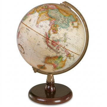 Replogle Quincy – Globe de bureau 9 po antique EN — Présentation dans un décor de bureau ou de maison