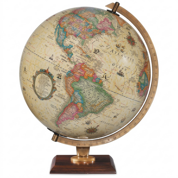 Replogle Forester – Globe de bureau 9 po antique FR — Détail du socle ou du support