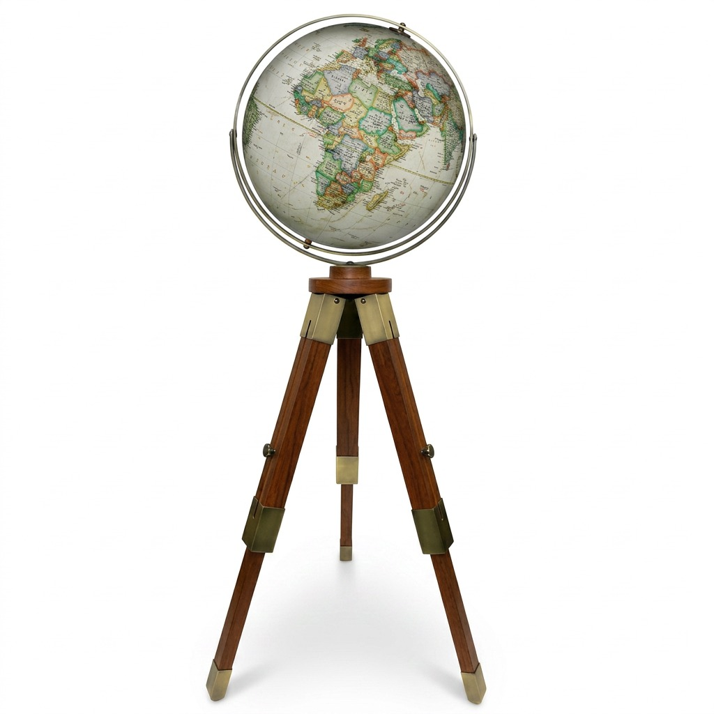 Replogle NG Eaton III – Globe sur pied 16 po antique — Vue principale du produit sur fond clair
