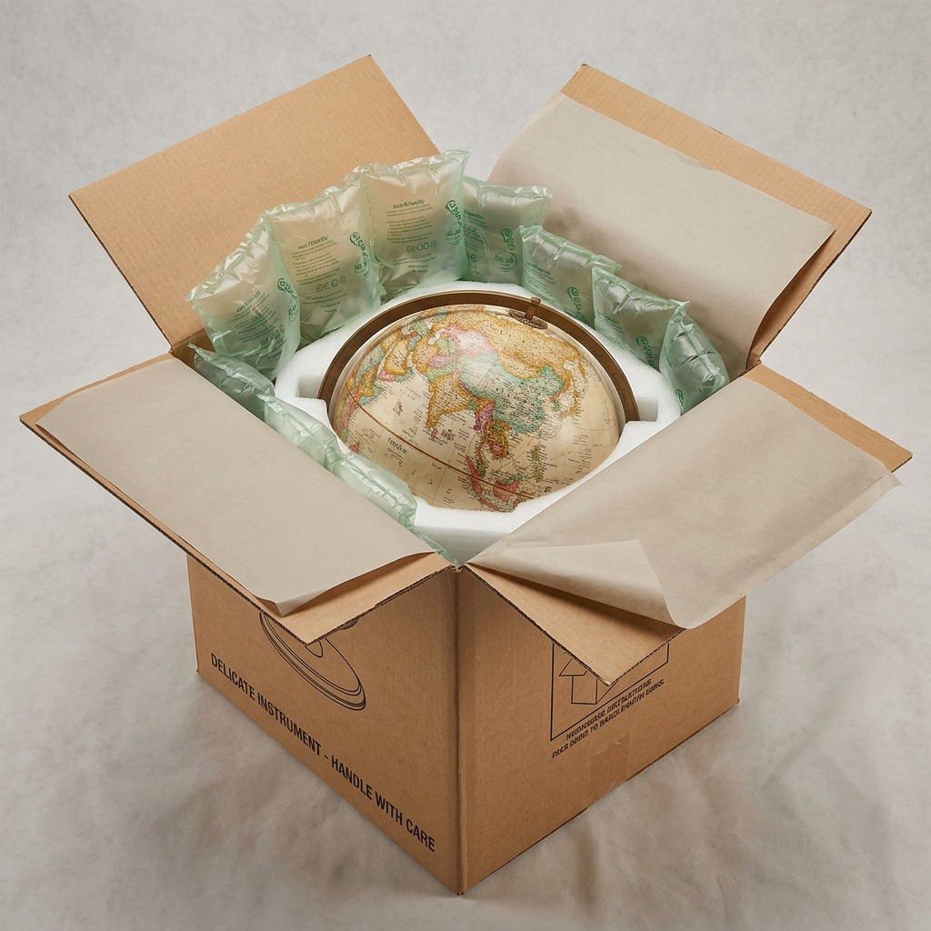 Replogle Quincy – Globe de bureau 9 po antique EN — Présentation du produit et de son emballage