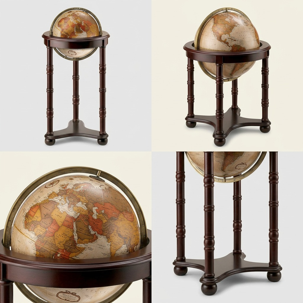 Replogle Lancaster – Globe sur pied 12 po bronze EN — Vue complémentaire du produit, image 5