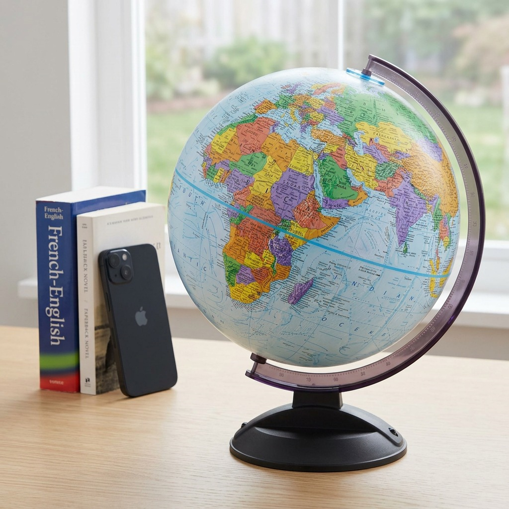 A high-resolution product photo of the Replogle Globemaster 12-inch French globe, centered on a white background.
