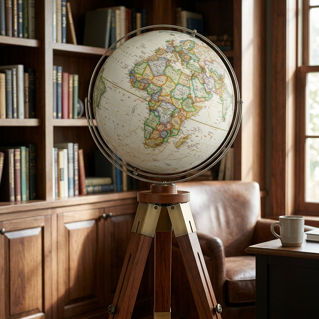 Replogle NG Eaton III – Globe sur pied 16 po antique — Vue complémentaire du produit, image 7