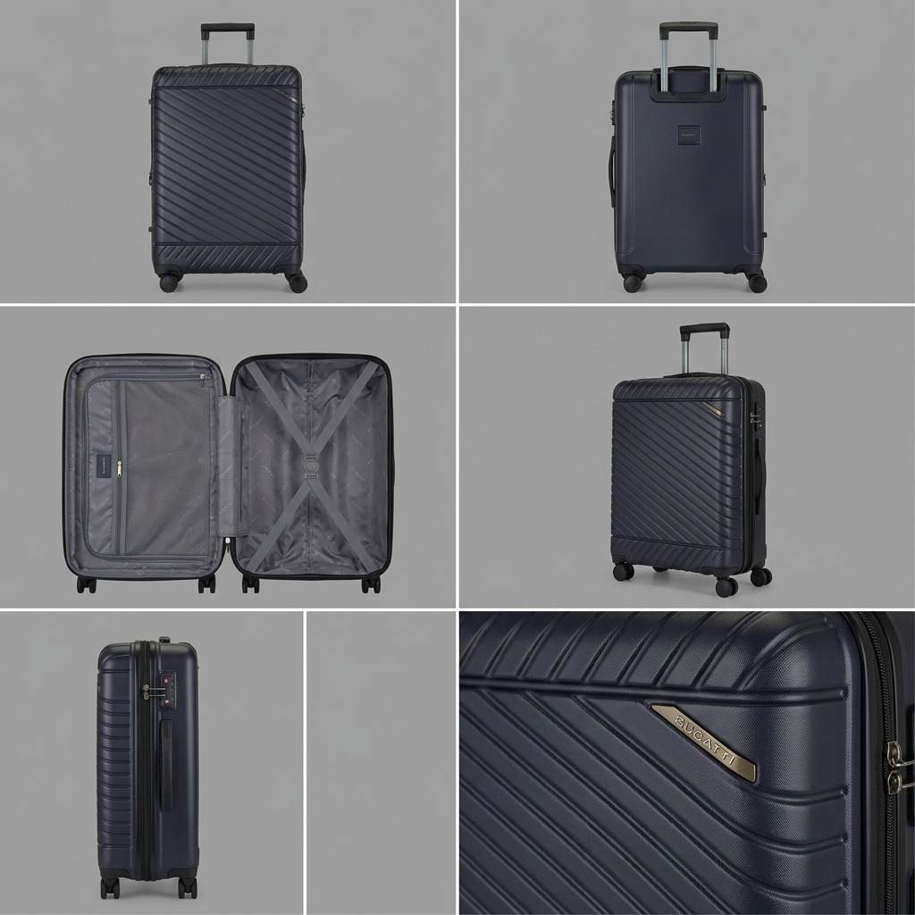Visuel illustrant les caractéristiques de Bugatti Oslo – Valise rigide moyenne extensible 24 po, bleu marine – photo 7