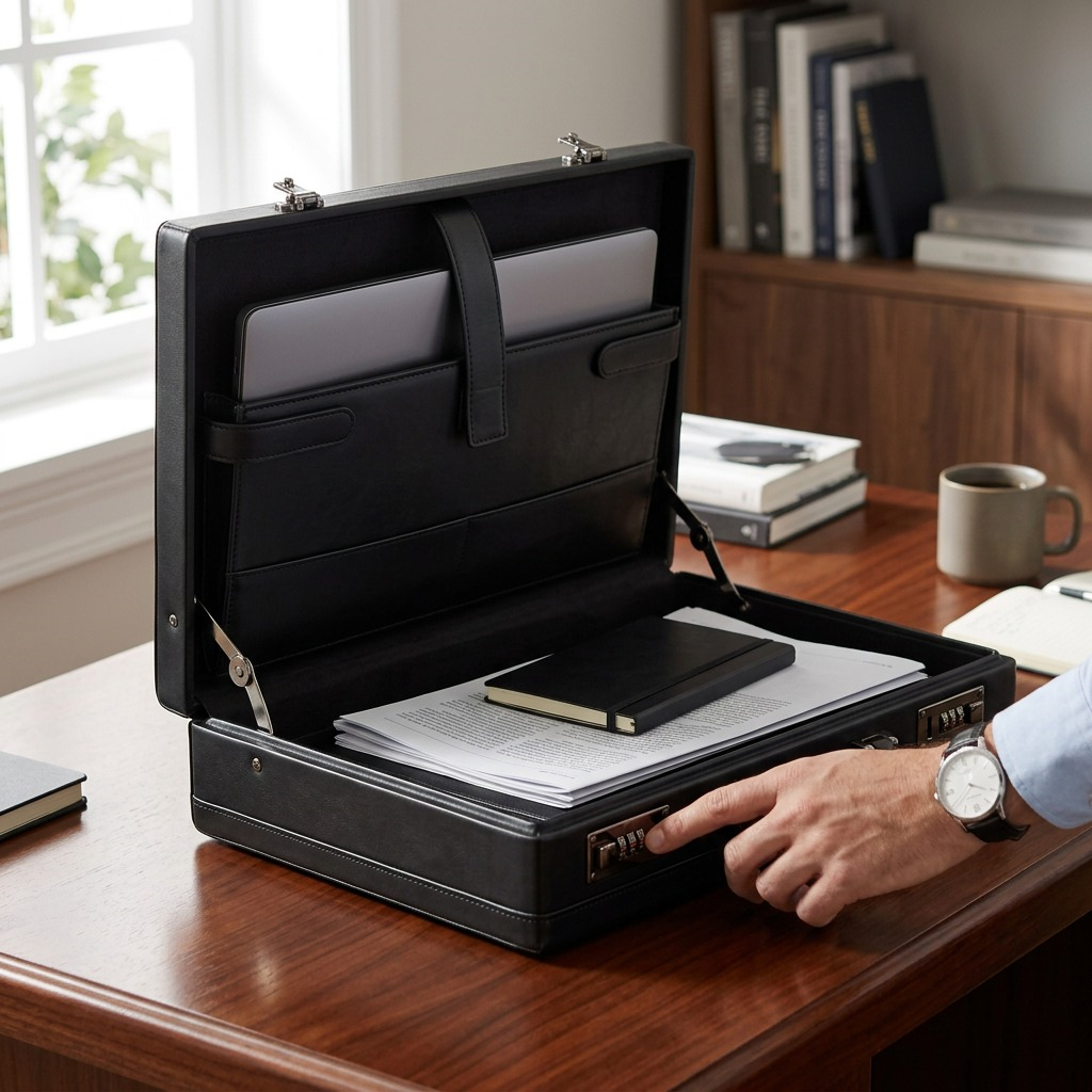 Vue complémentaire de Bugatti Jeffrey – Mallette attaché pour portable 15,6 po, noire – photo 6
