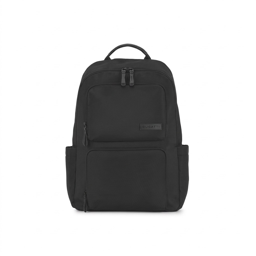Vue complémentaire de Bugatti Madison – Sac à dos pour portable 15,6 po en nylon, noir
