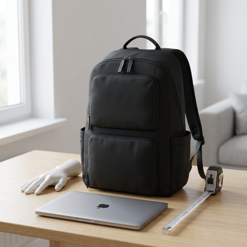 Vue de taille comparative de Bugatti Madison – Sac à dos pour portable 15,6 po en nylon, noir – photo 5