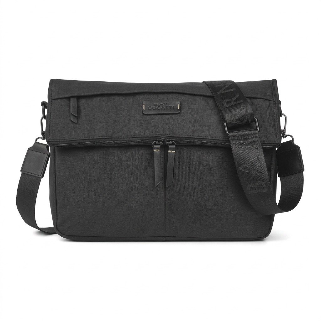 Vue complémentaire de Bugatti Reborn – Sac à bandoulière en polyester recyclé, noir