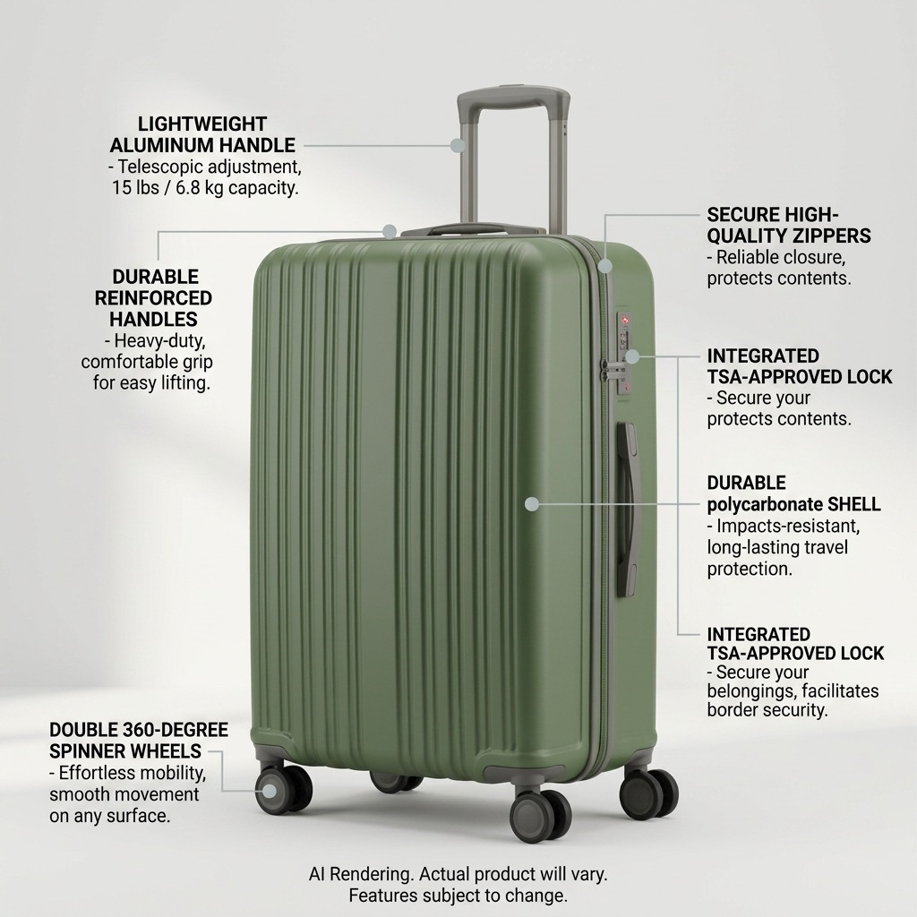 Gros plan sur un détail de Bugatti Birmingham – Grande valise rigide extensible 30 po, vert – photo 6