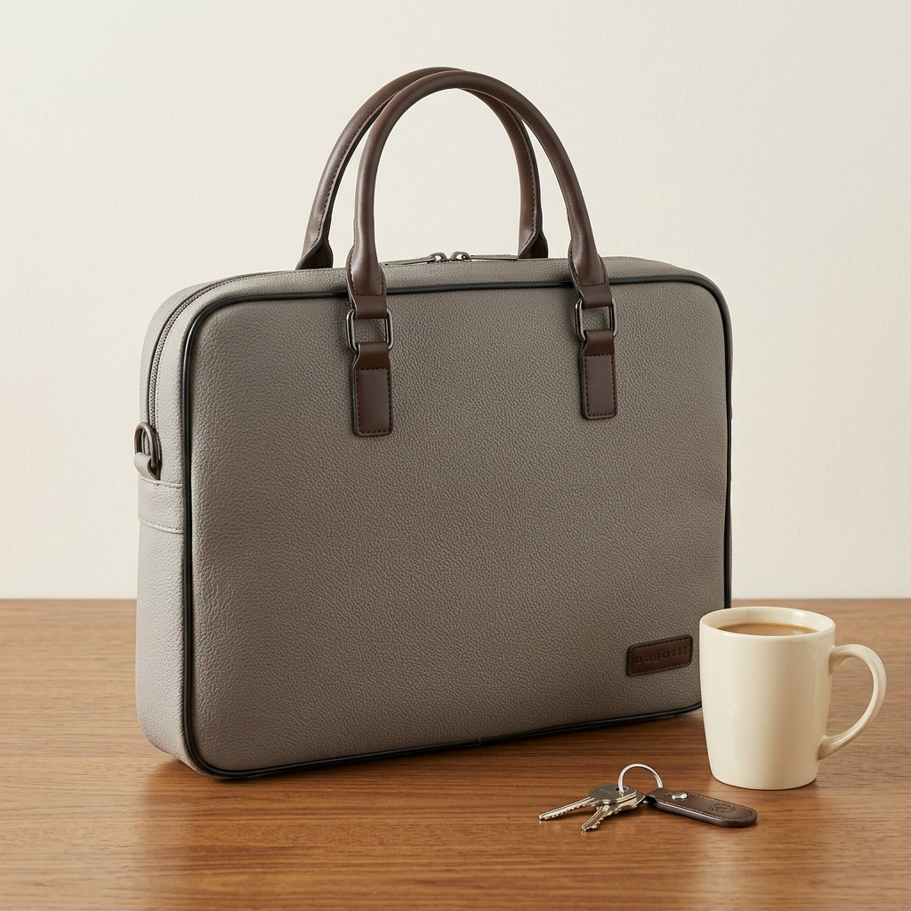 Vue complémentaire de Bugatti Contrast – Porte-documents mince pour portable 14,1 po, gris – photo 8